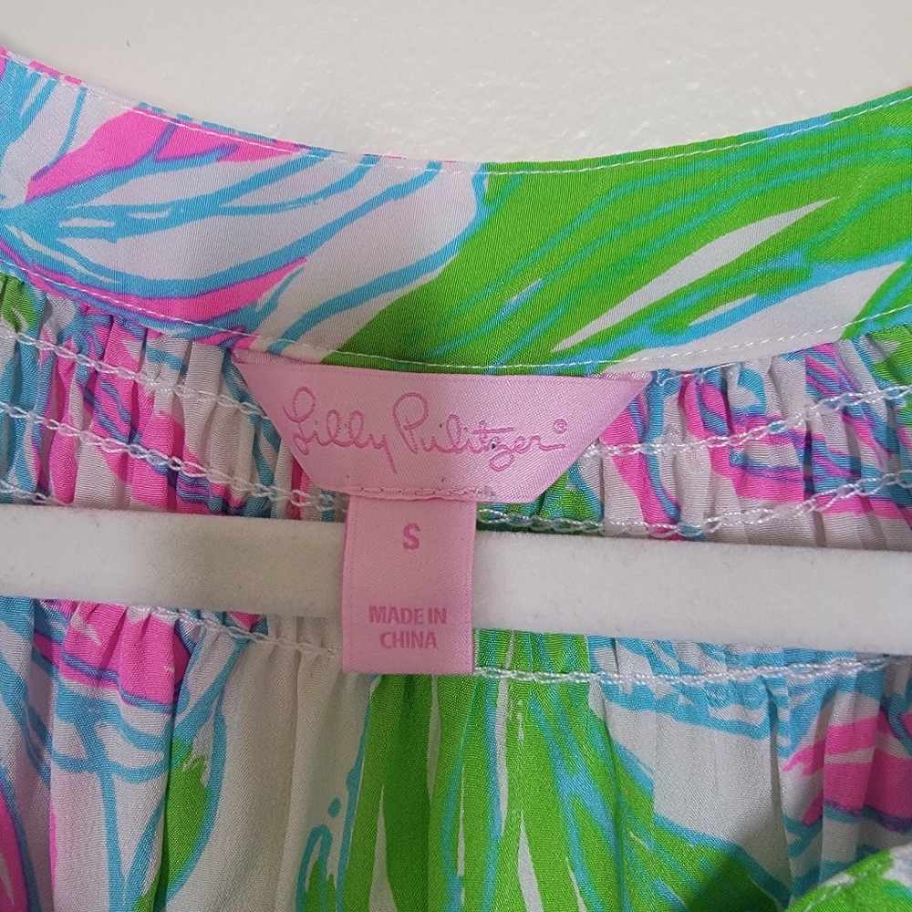 Lilly Pulitzer Elsa Top Silk Tulip Print Size Small - Picture 3 of 5